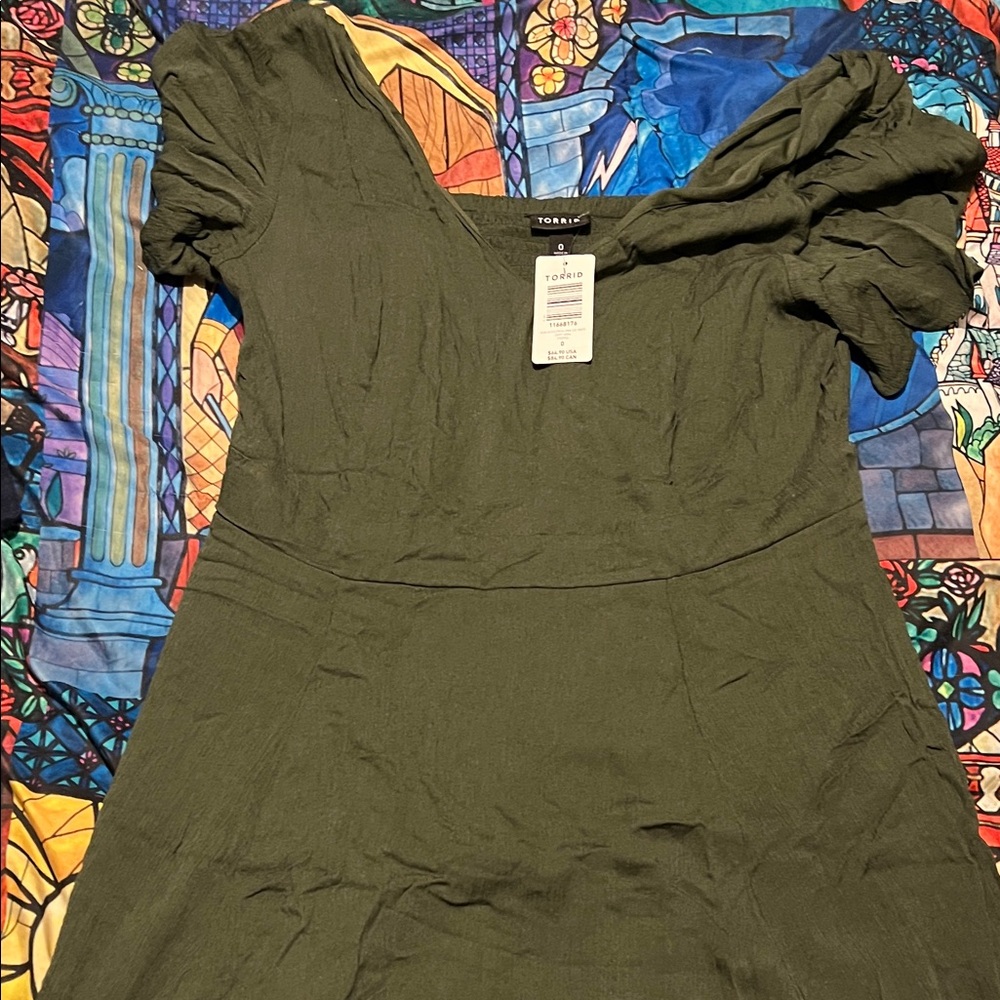 torrid Olive Green V‑Neck Dress